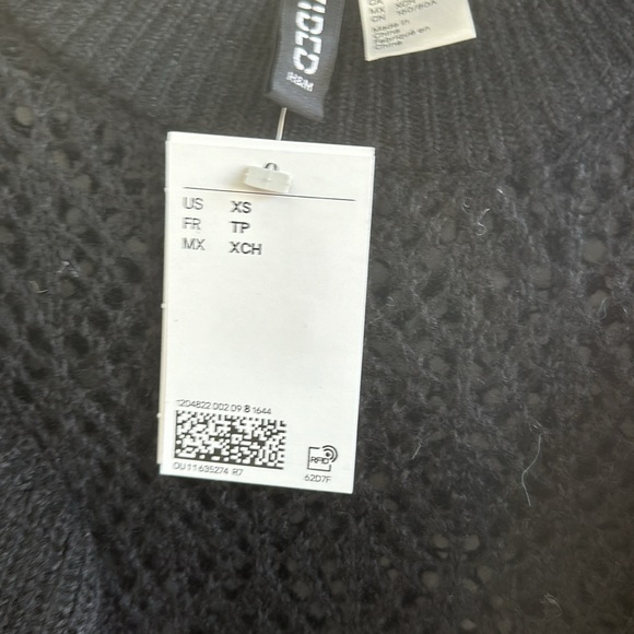NWT H&M Black Ruffled Knit Sweater XS - Picture 5 of 11